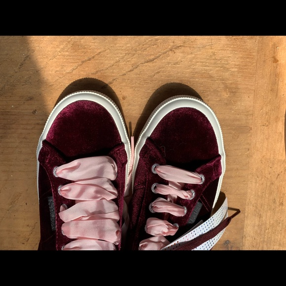 Superga Fantasia Collection Velvet Sneakers  7.5W, 6M, 38. NIB Burgundy/Pink - Picture 11 of 14
